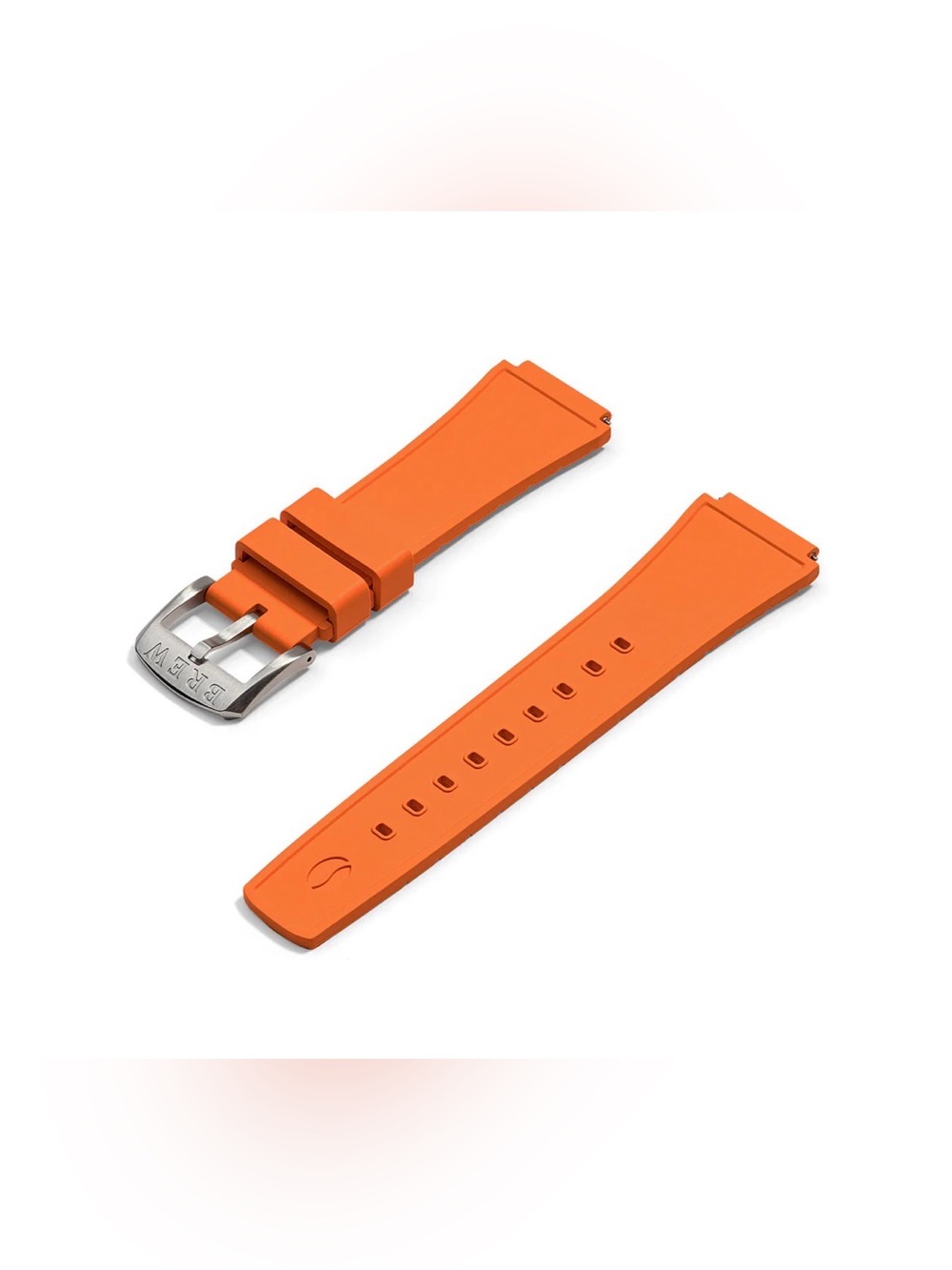 METRIC - ORANGE RUBBER STRAP 20MM Orange Silicone Watch Strap with Silver Buckle